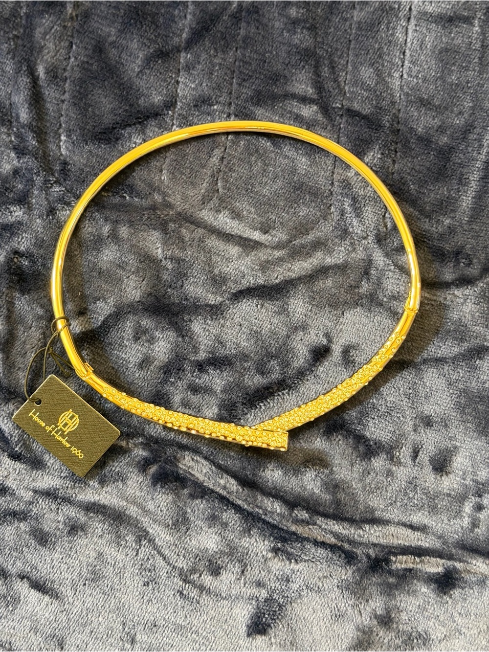 House of Harlow 1960 Gold Crystal Collar Necklace